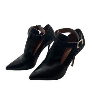 ALDO black leather ankle boot stiletto heels